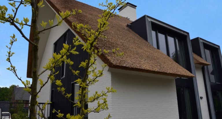 drijvers-oisterwijk-boerderij-villa-wit- geverfd-baksteen-riet-ramen-exterieur-nieuwbouw-blauwe-lucht (8)-min