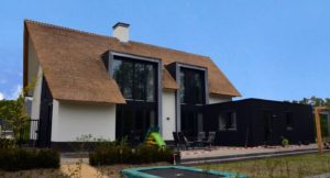 drijvers-oisterwijk-boerderij-villa-wit- geverfd-baksteen-riet-ramen-exterieur-nieuwbouw-blauwe-lucht (9)-min